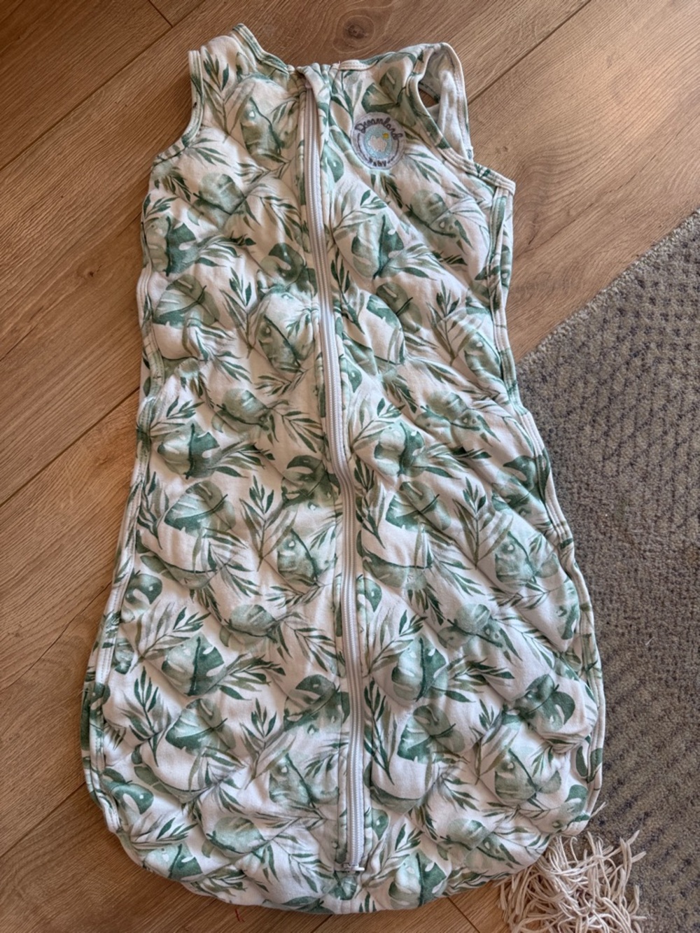 Dreamland Weighted Swaddle Sleep Sack - Green Leaf Print